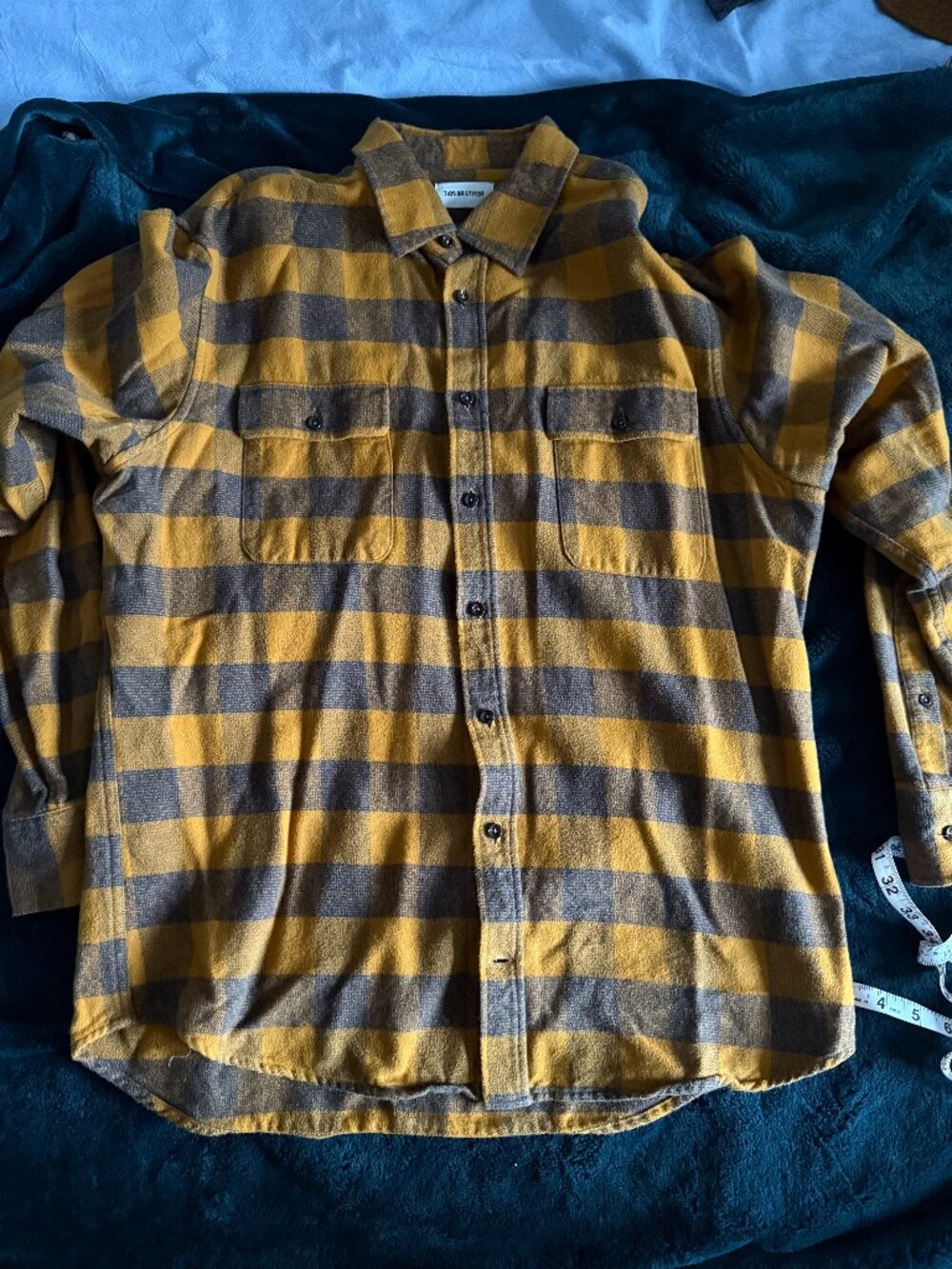 Taylor Stich The Yosemite Shirt Heavyweight Flannel - Gold/Black - Size XL (44)